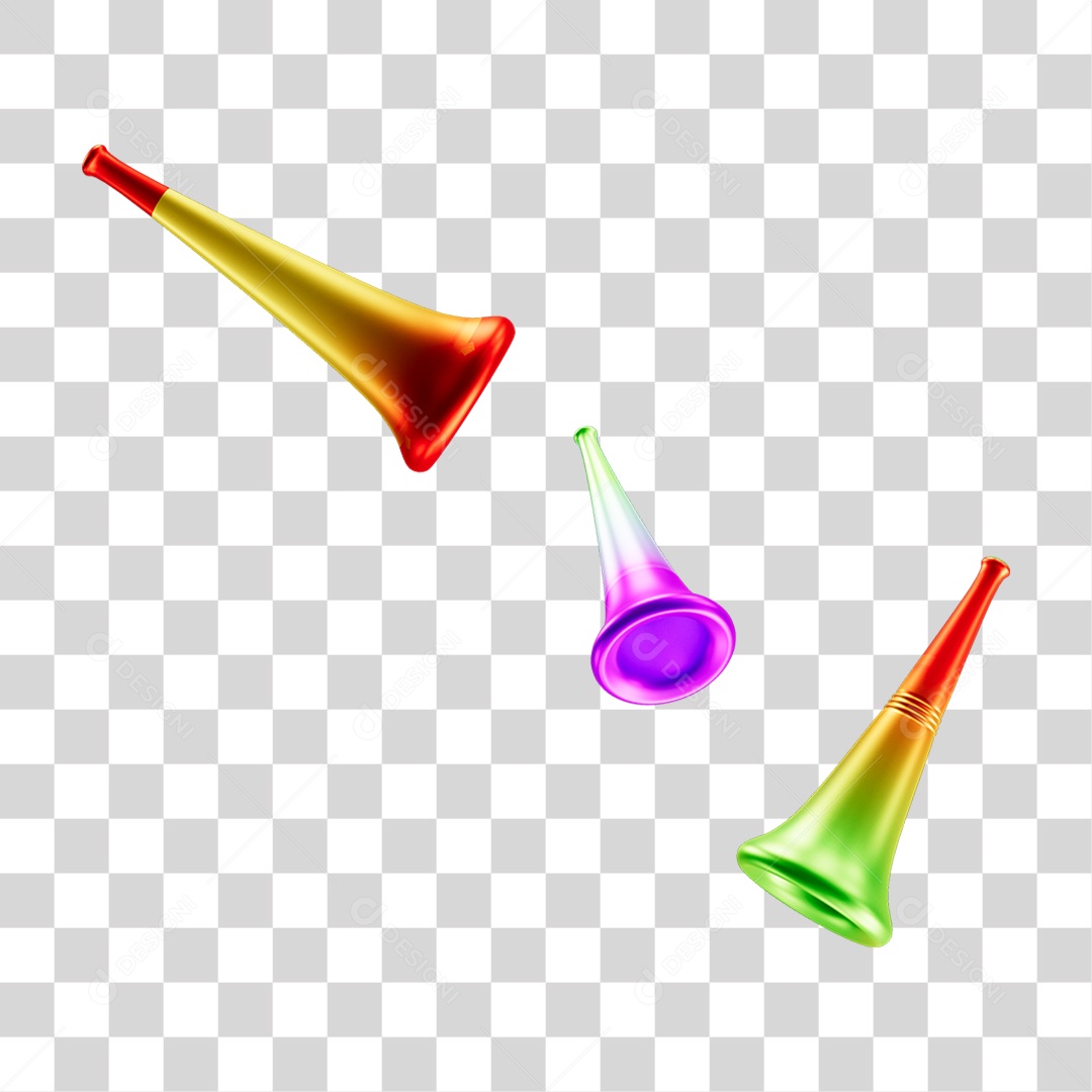 Vuvuzelas de Carnaval PNG Transparente