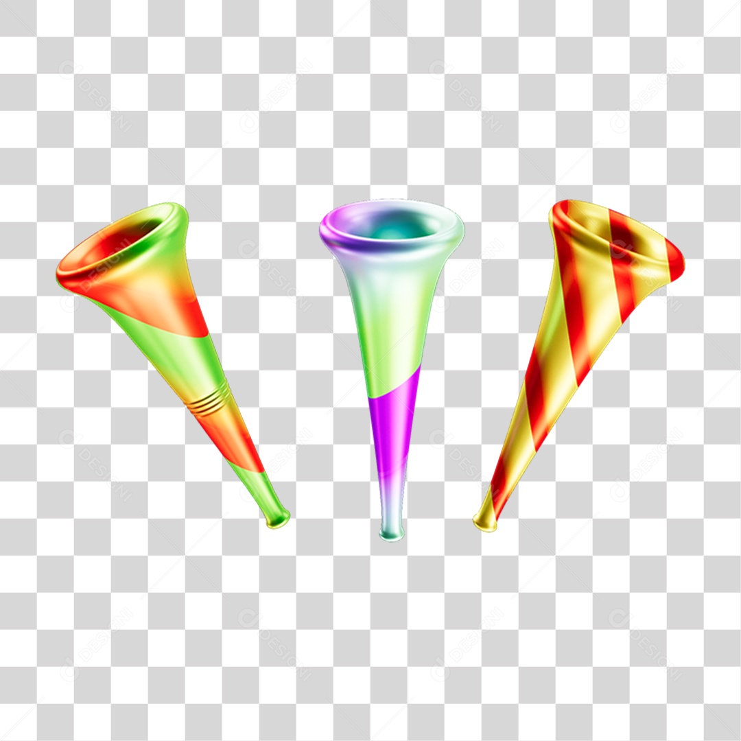 Vuvuzelas de Carnaval PNG Transparente