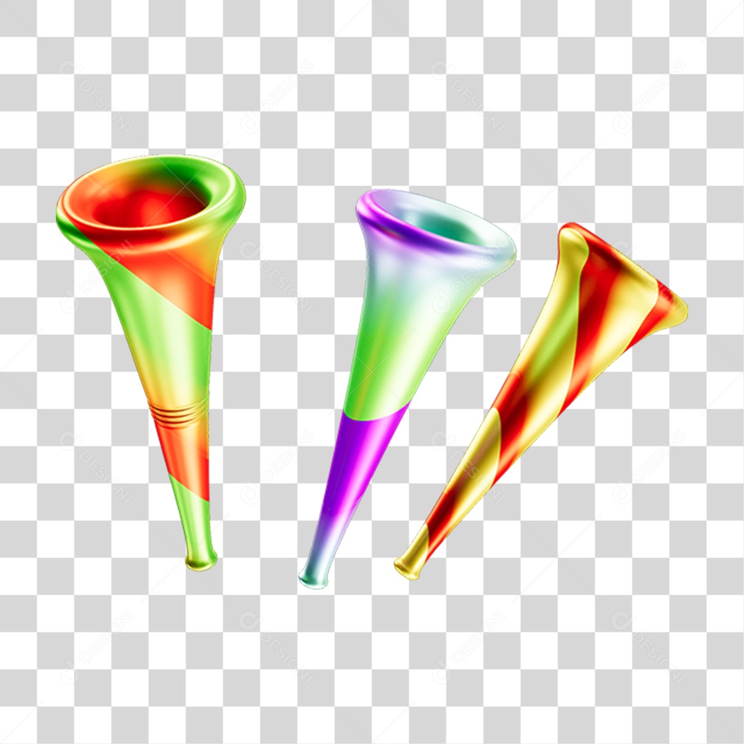 Vuvuzelas de Carnaval PNG Transparente