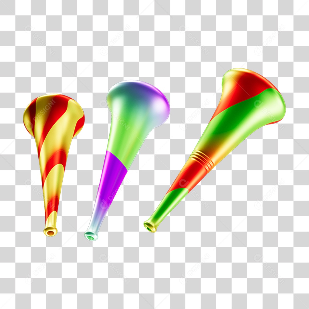 Vuvuzelas de Carnaval PNG Transparente