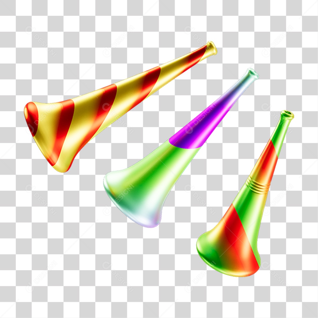 Vuvuzelas de Carnaval PNG Transparente