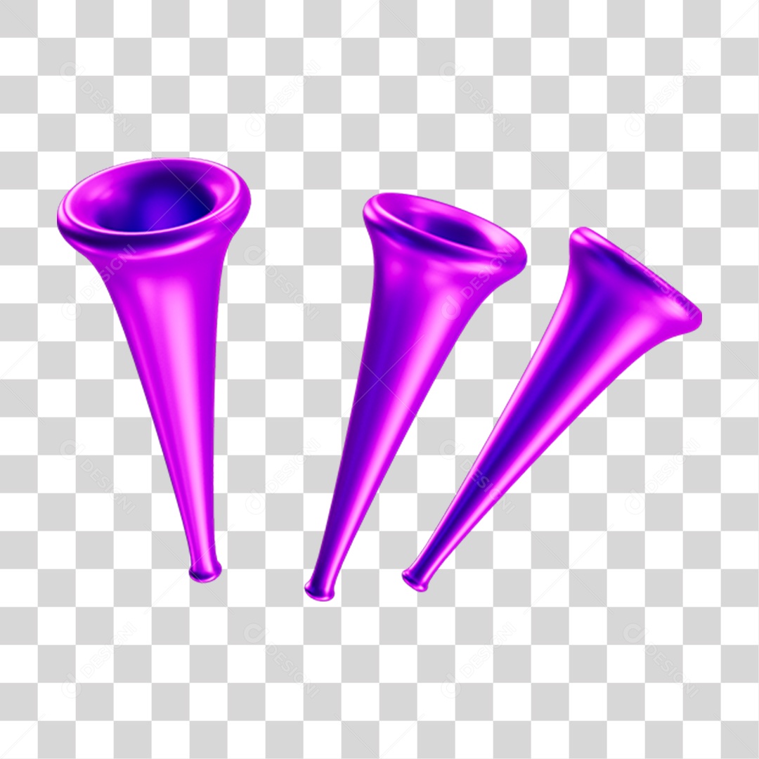 Vuvuzelas de Carnaval PNG Transparente