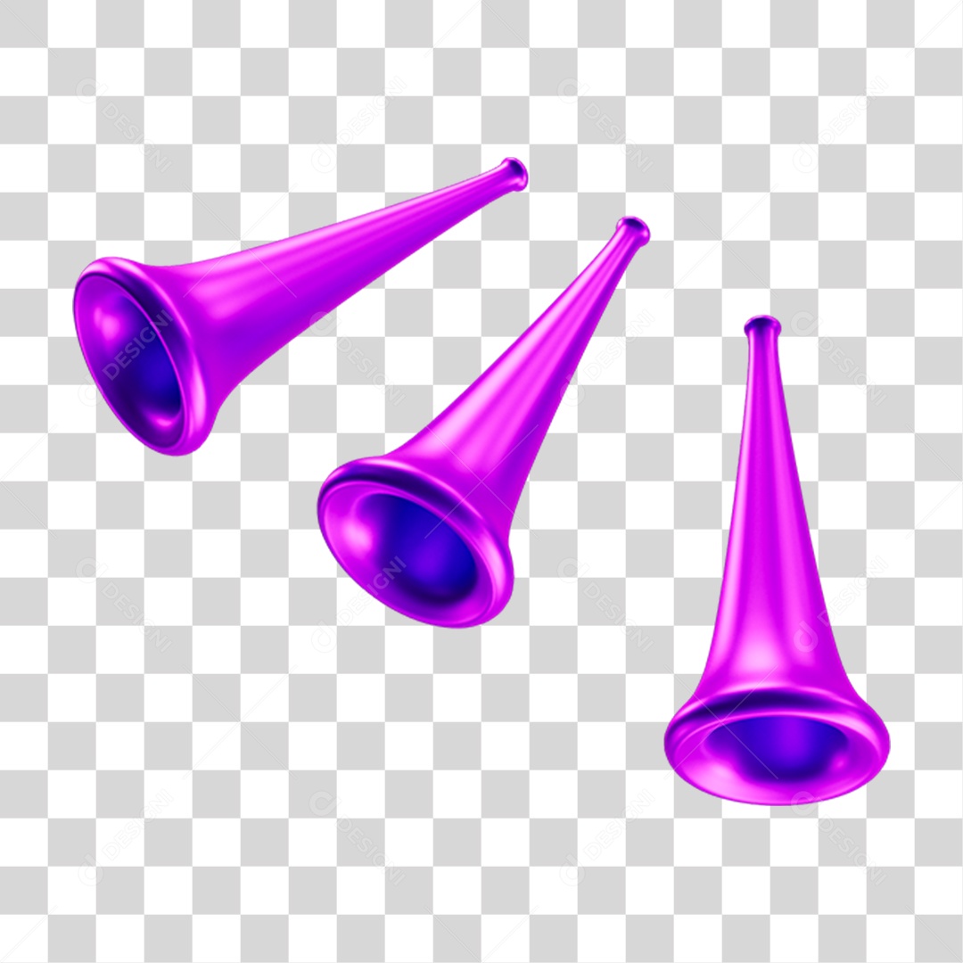 Vuvuzelas de Carnaval PNG Transparente