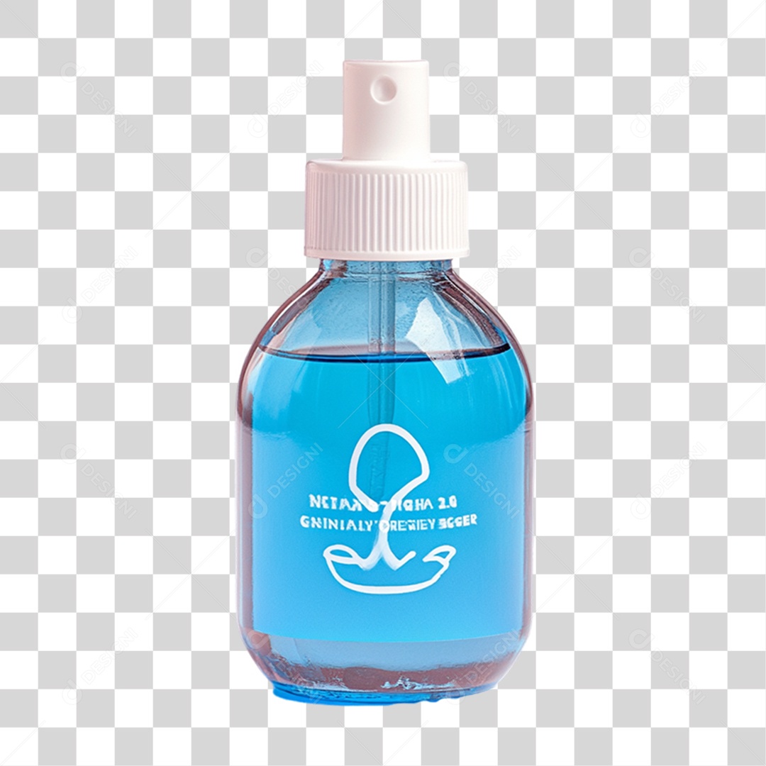 Vidro com Produto Azul PNG Transparente