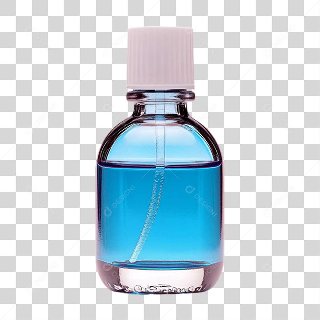 Vidro com Produto Azul PNG Transparente