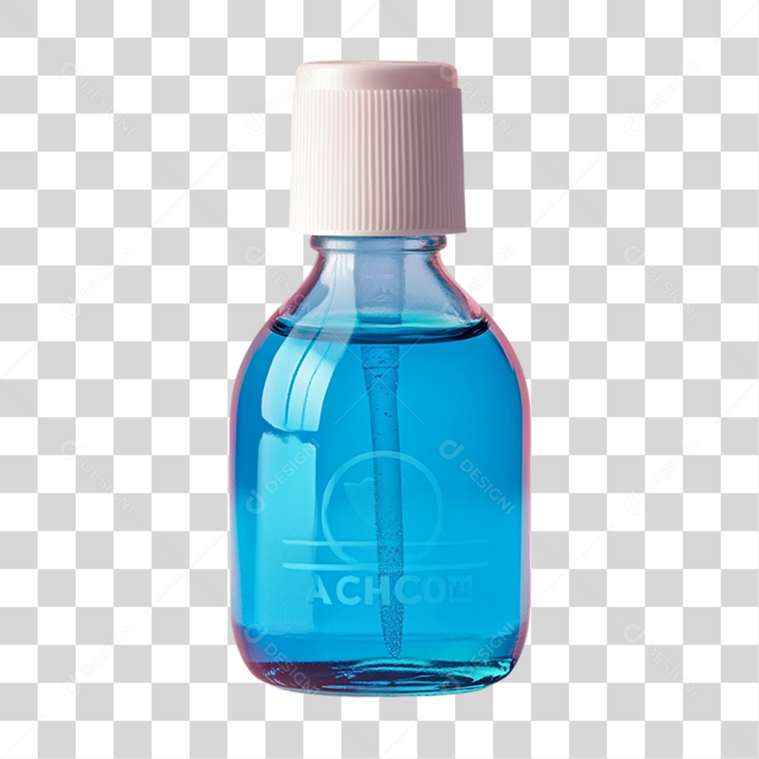 Vidro com Produto Azul PNG Transparente