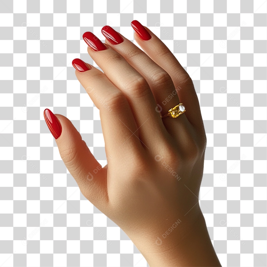 Mão com as Unhas Feitas PNG Transparente