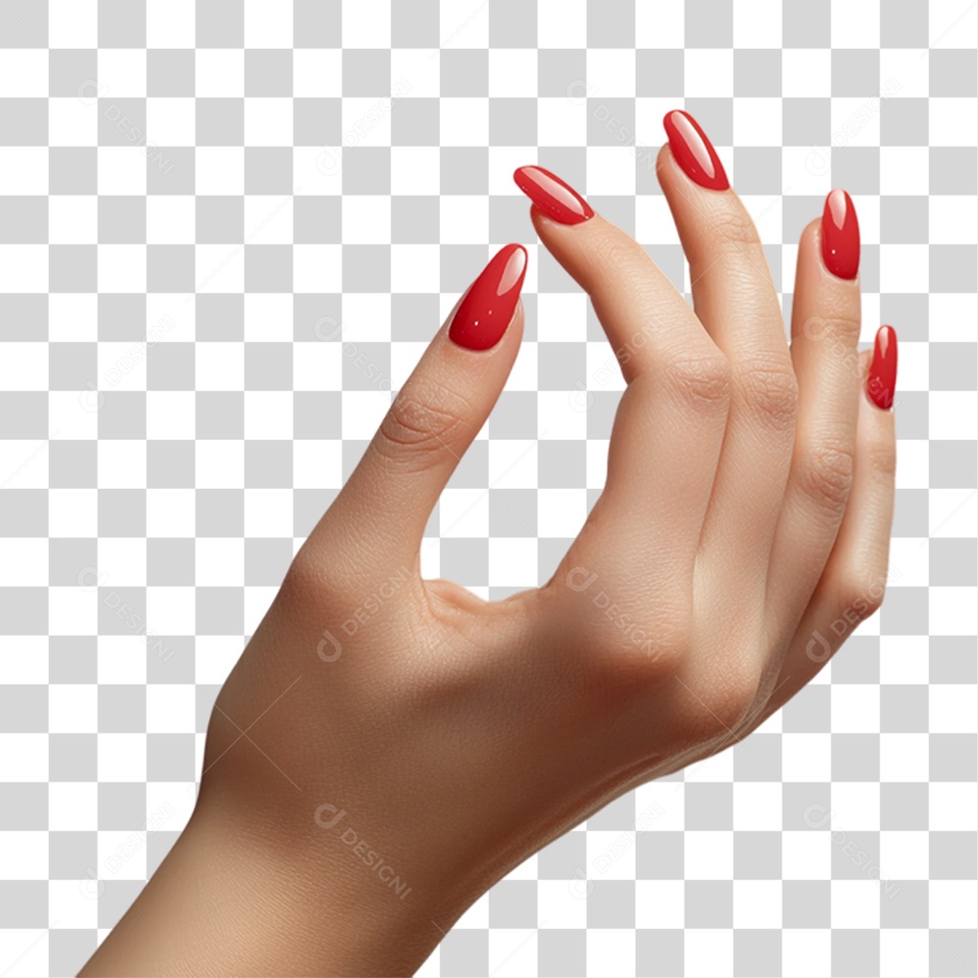 Mão com as Unhas Feitas PNG Transparente