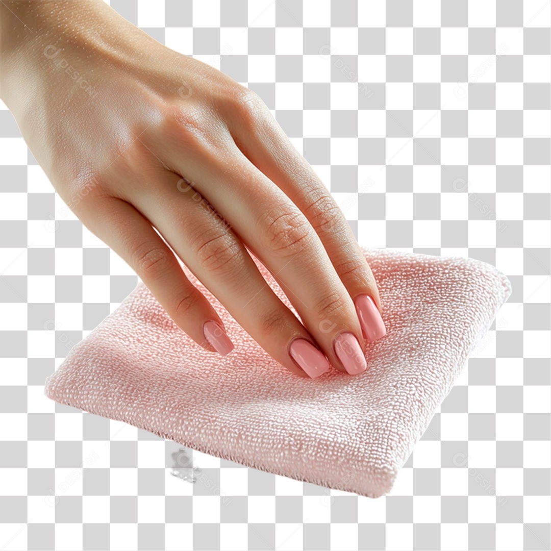 Mão de Manicure com Pano PNG Transparente