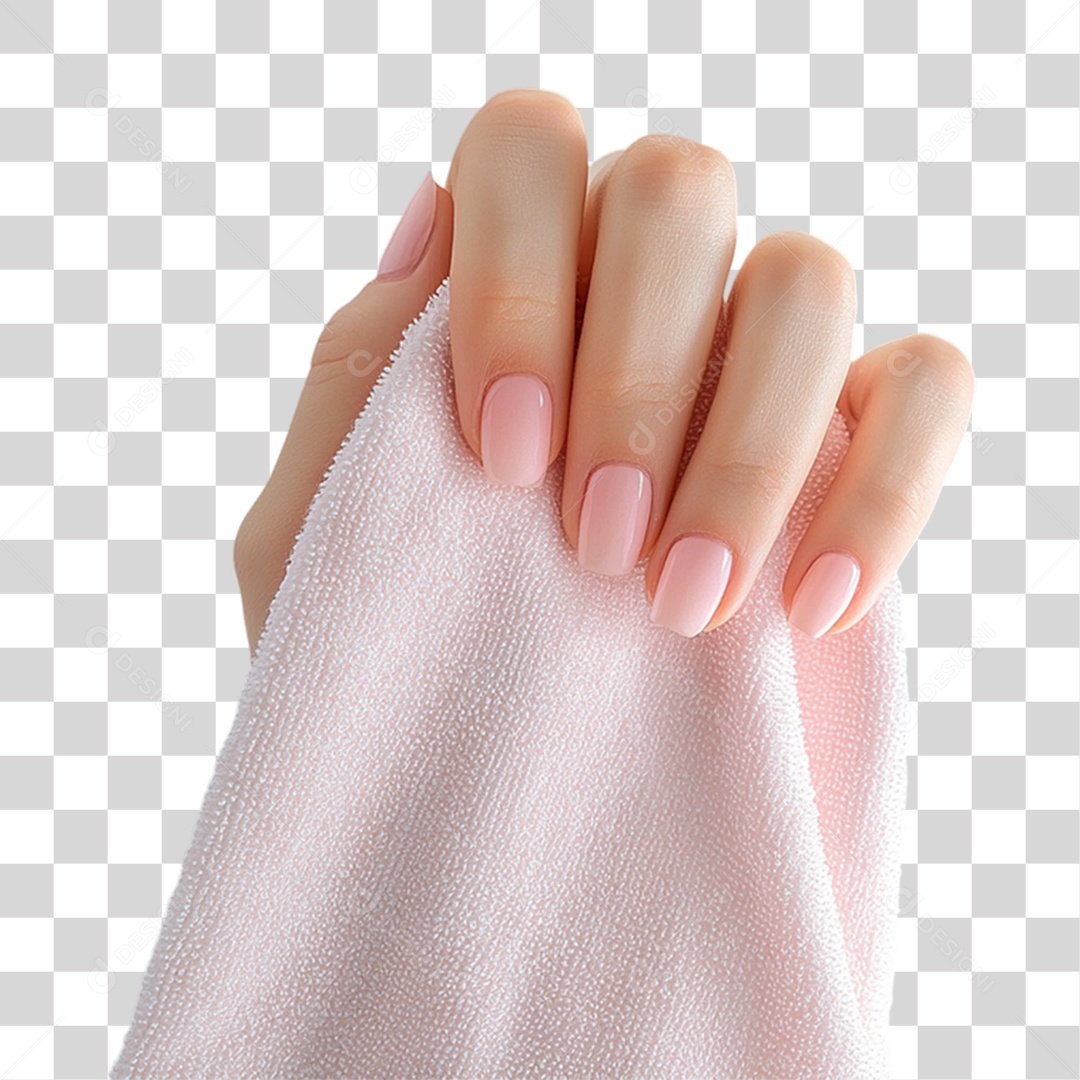 Mão de Manicure com Pano PNG Transparente