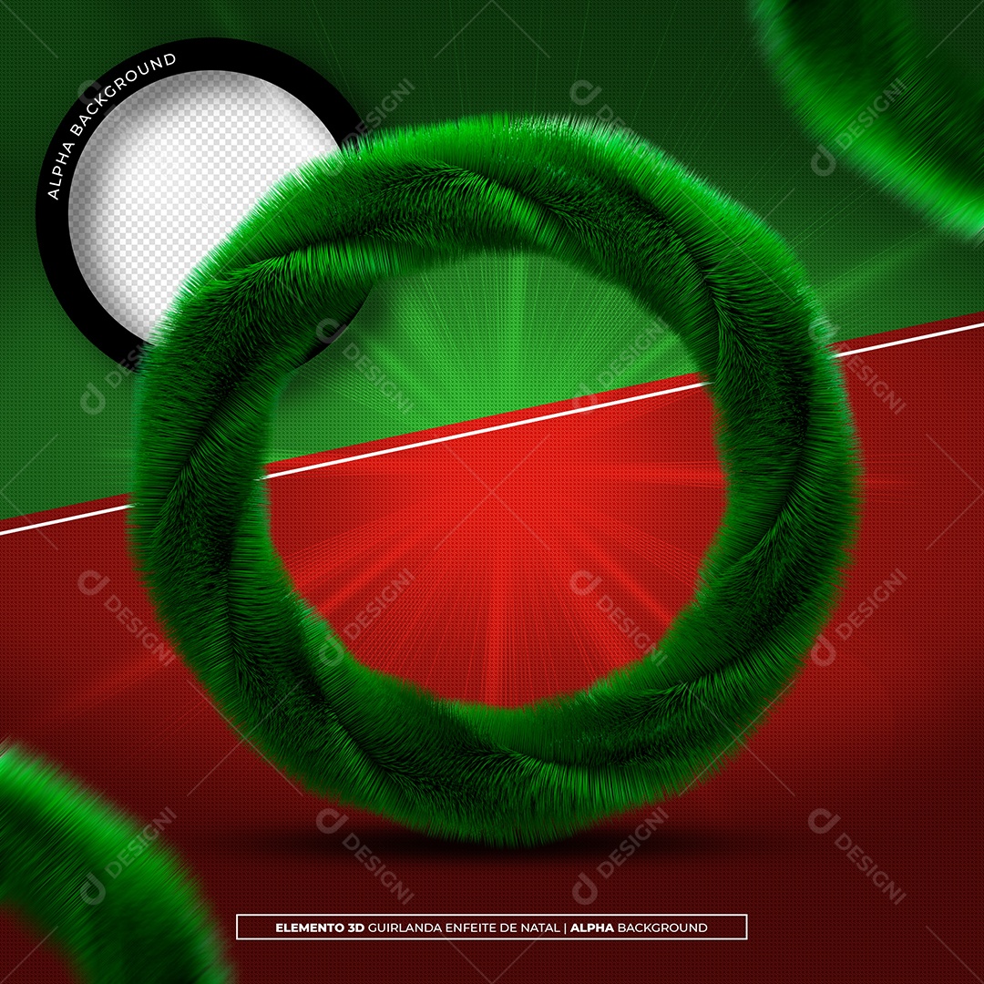 Elemento 3D Guirlanda De Natal  para Composição PSD