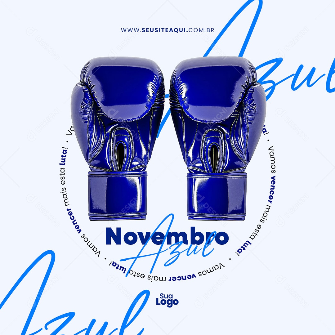 Novembro Azul Mês da Prevenção Contra o Câncer de Próstata Social Media PSD Editável