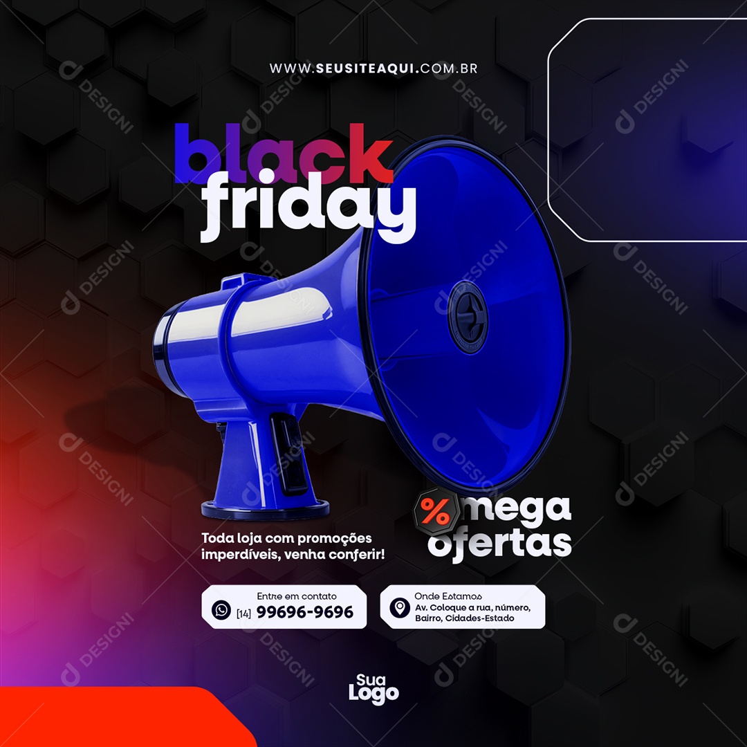 Post Black Friday Loja de Eletrônicos Social Media PSD Editável