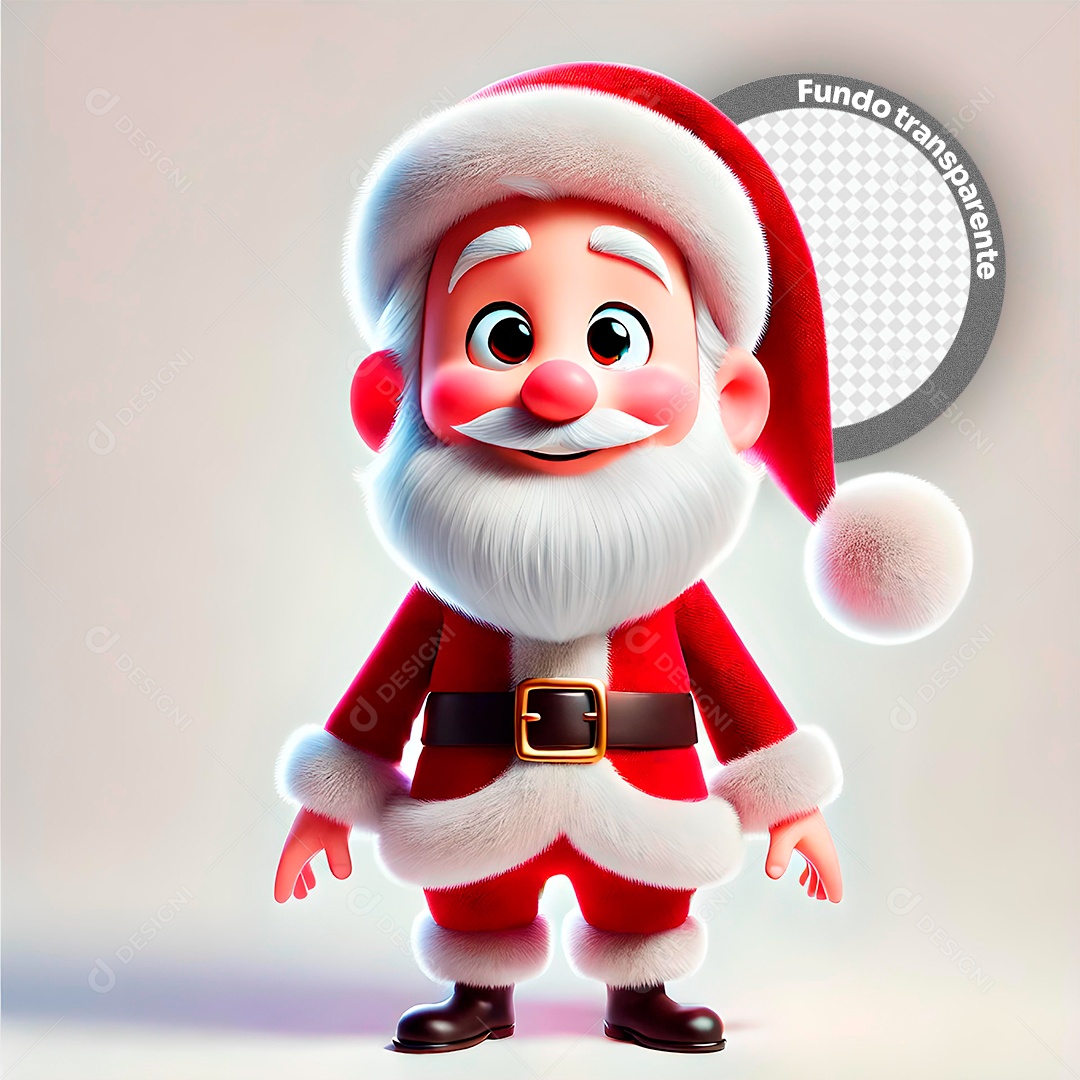 Personagem 3D Papai Noel para Composição PSD