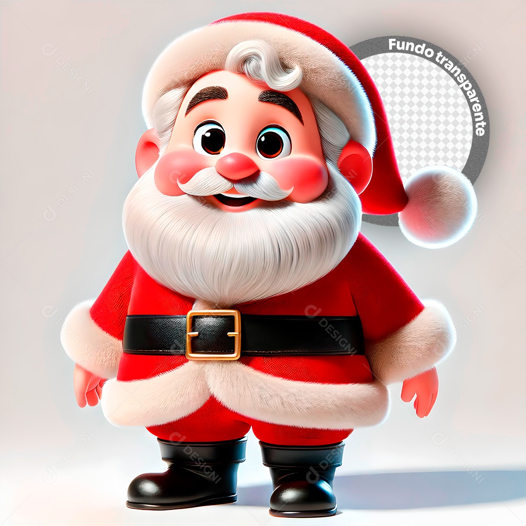Personagem 3D Papai Noel para Composição PSD