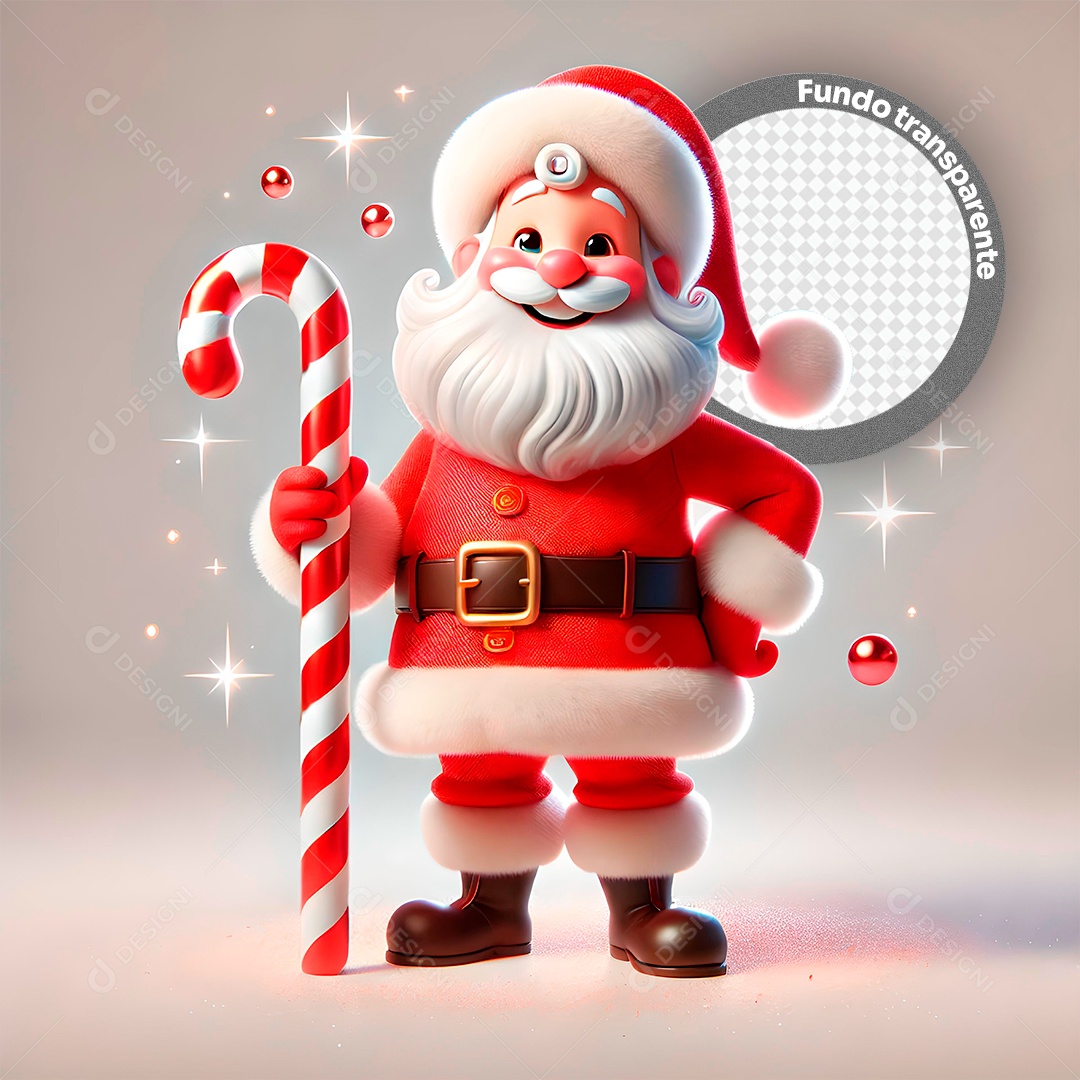 Personagem 3D Papai Noel para Composição PSD