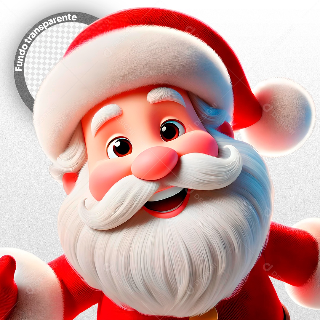 Personagem 3D Papai Noel para Composição PSD