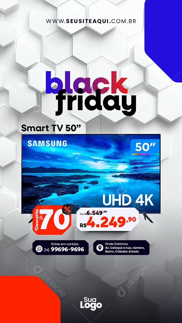 Story Black Friday Loja de Eletrônicos Notebook Social Media PSD Editável