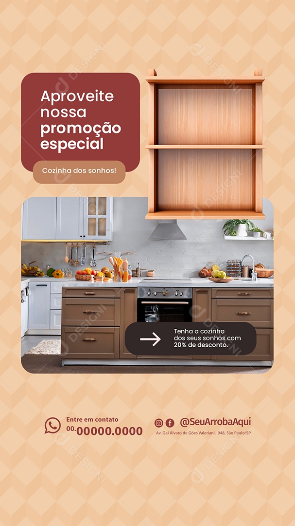 Story Loja de Móveis Expertise e Qualidade em Cada Projeto Social Media PSD Editável