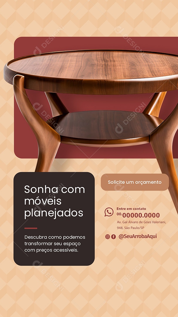 Story Loja de Móveis Sonha com Móveis Planejados Social Media PSD Editável