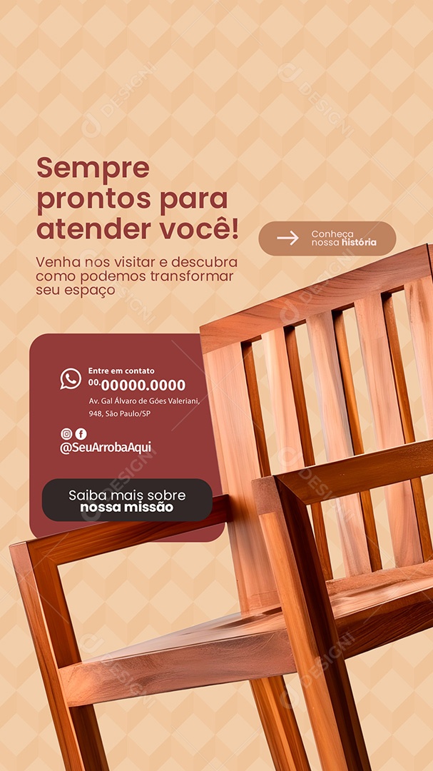 Story Loja de Móveis Sempre Prontos para Atender Você Social Media PSD Editável