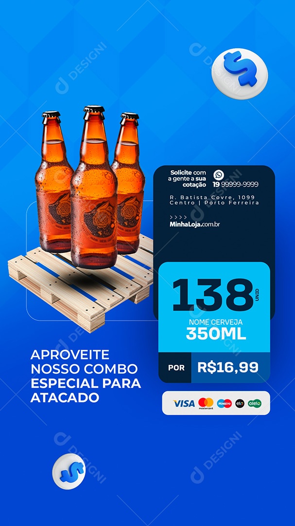 Story Distribuidora de Bebidas Aproveite nosso Combo Social Media PSD Editável