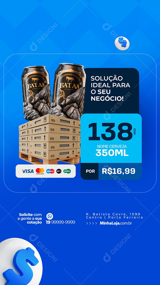 Story Distribuidora de Bebidas Solução Ideal Para o Seu Negócio Social Media PSD Editável