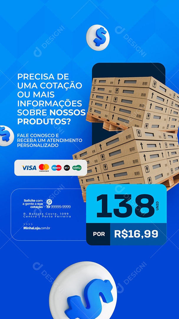 Story Distribuidora de Bebidas Precisa de Uma Cotação Social Media PSD Editável