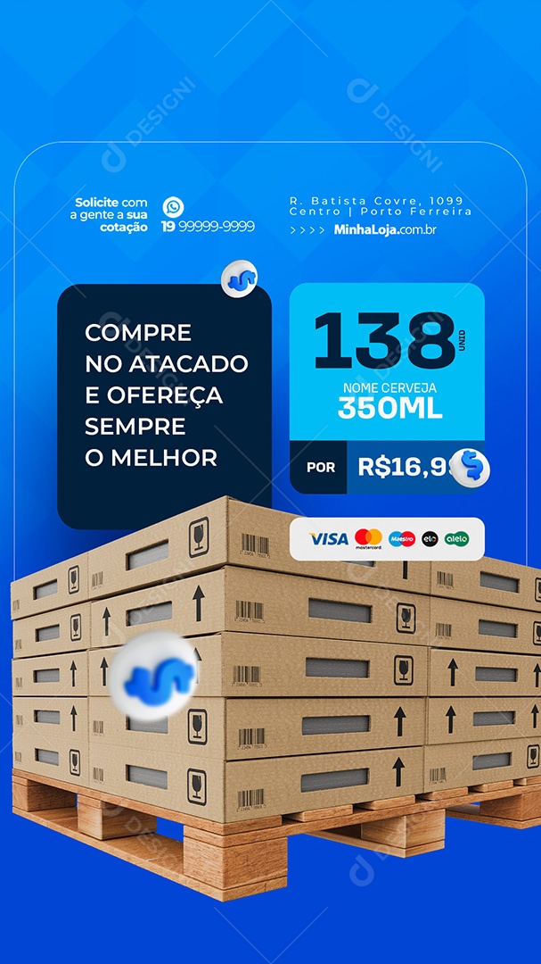 Story Distribuidora de Bebidas Compre no Atacado Social Media PSD Editável