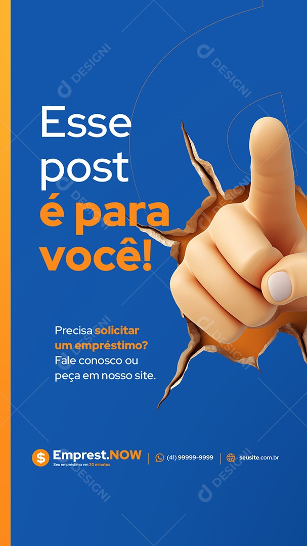 Story Empréstimo Esse Post é Para Você Social Media PSD Editável