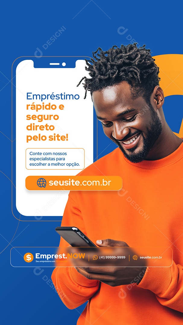 Story Empréstimo Rápido e Seguro Direto Pelo Site Social Media PSD Editável