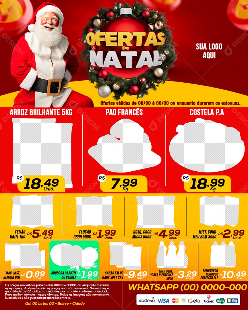 Selo 3D Ofertas de Natal Para Composição PSD