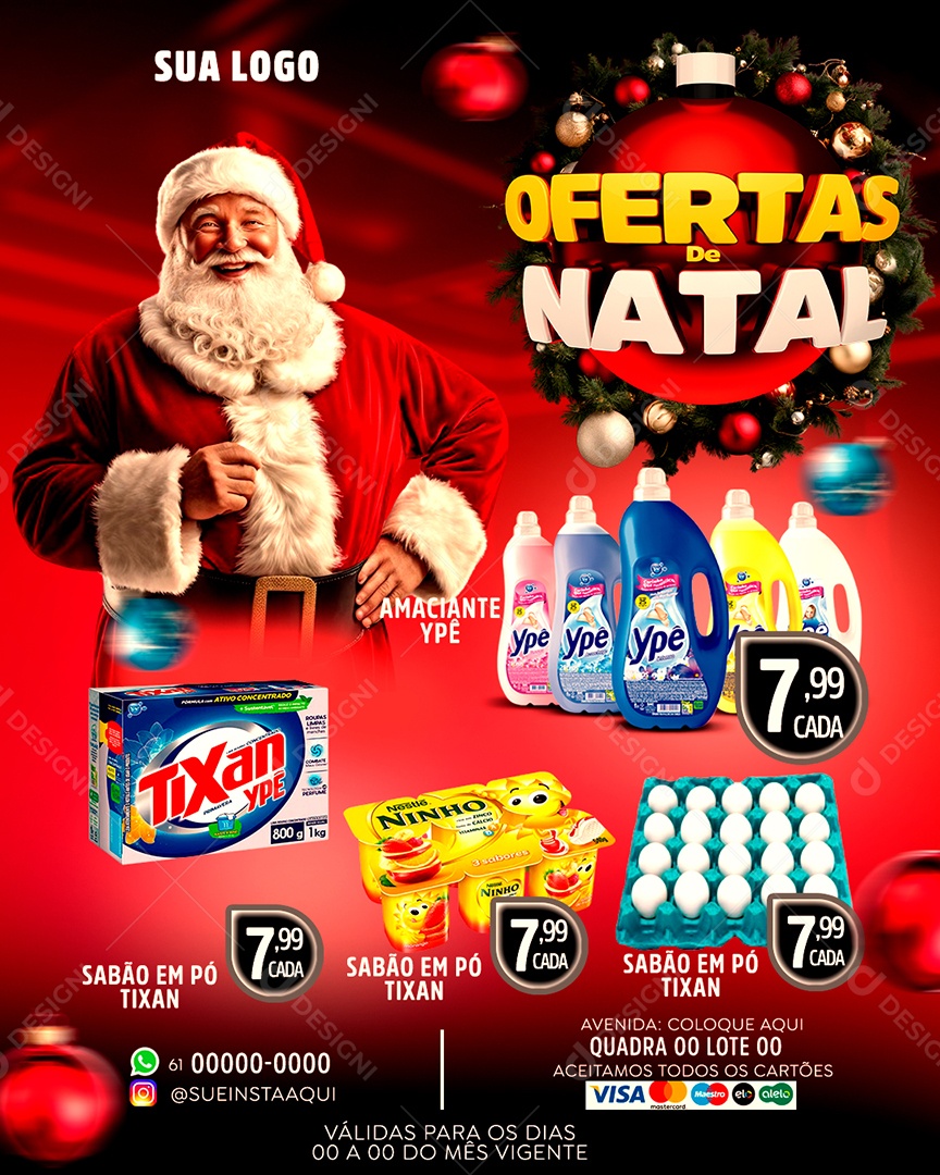Selo 3D Ofertas de Natal Para Composição PSD