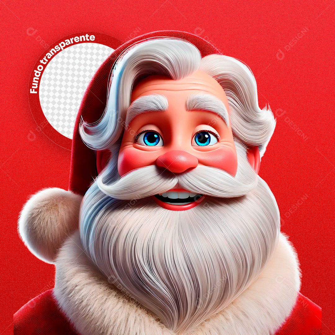 Personagem 3D Papai Noel para Composição PSD