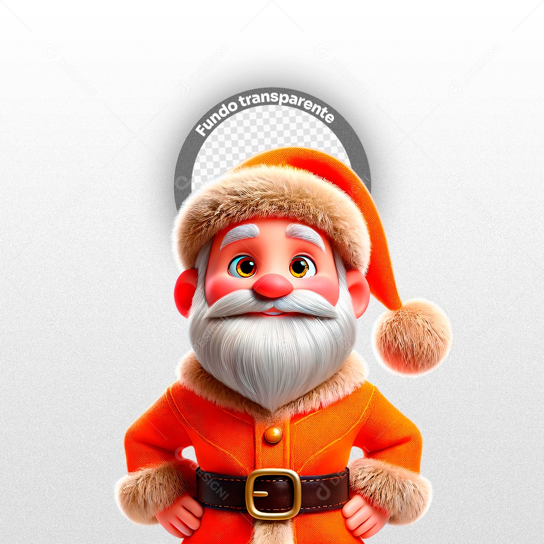 Personagem 3D Papai Noel Segurando Controle Gamer para Composição PSD