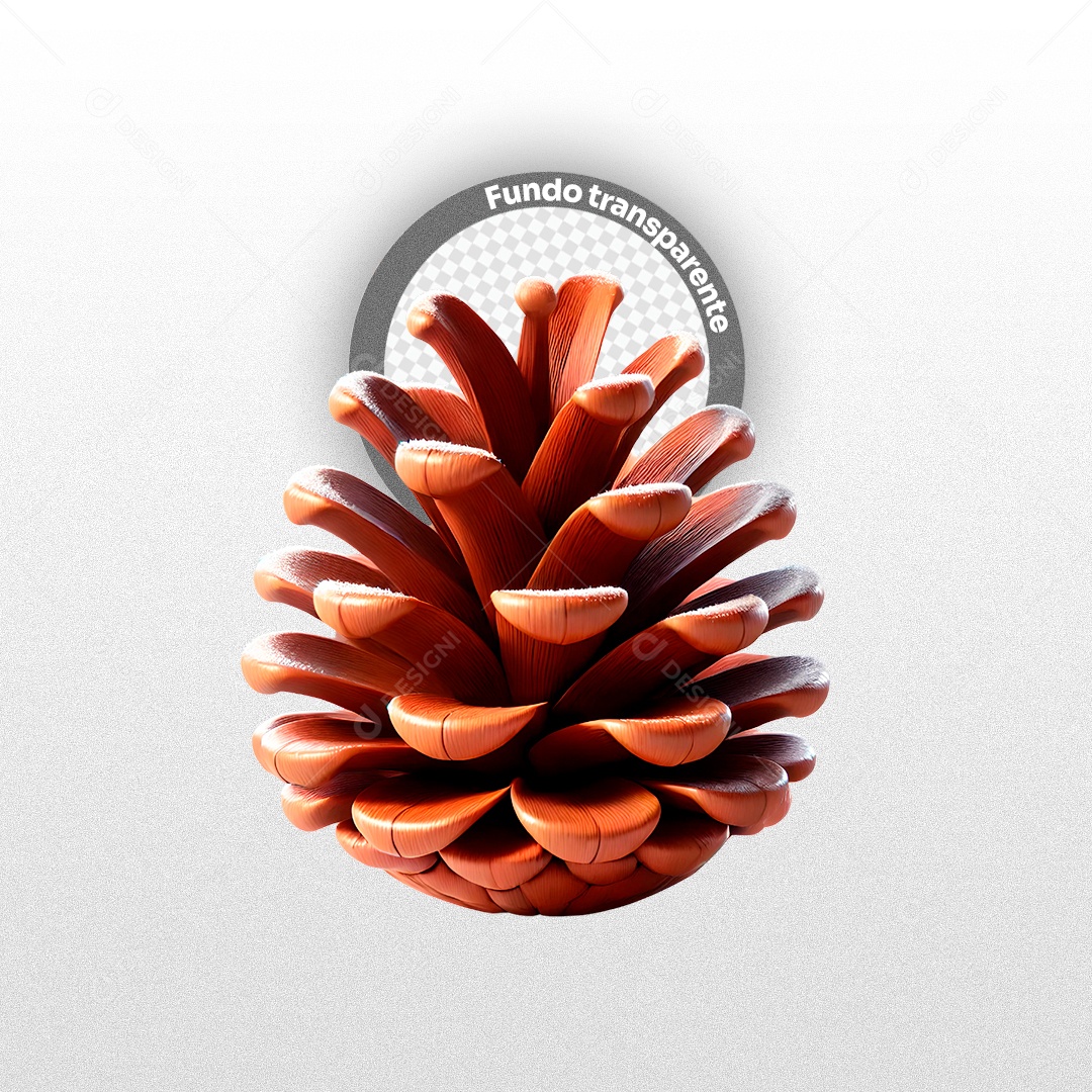 Elemento 3D Pinha Natalina para Composição PSD