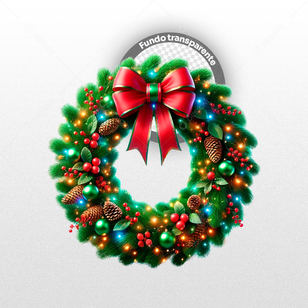 Elemento 3D Guirlanda de Natal  para Composição PSD