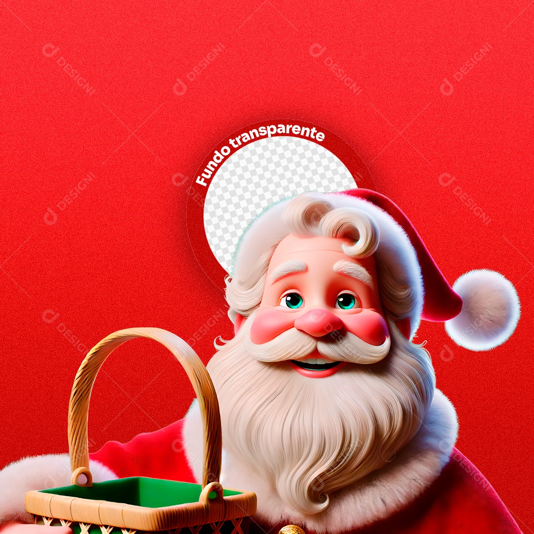Personagem 3D Papai Noel para Composição PSD