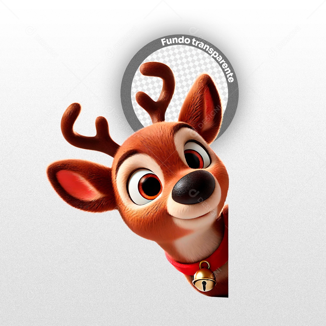 Personagem 3D Rena para Composição PSD