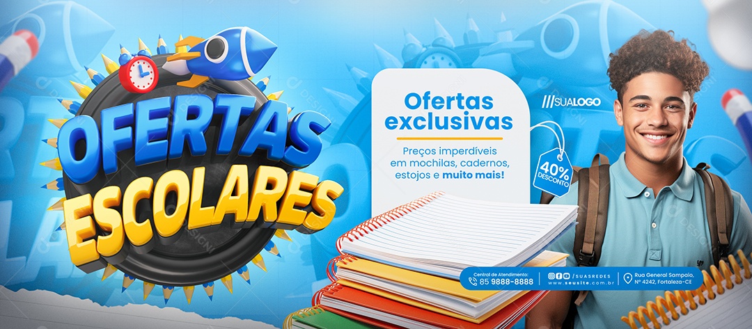 Banner Back to Open Classes Exclusive Social Media PSD Offers Editable