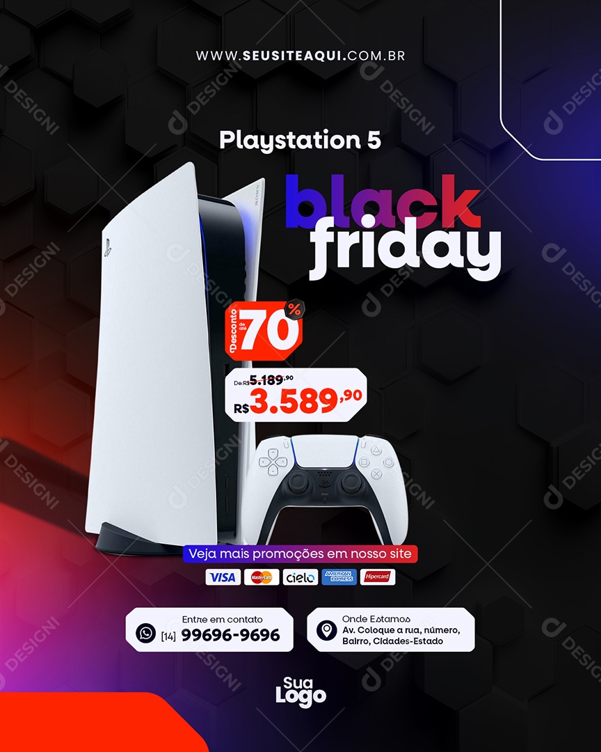 Black Friday Loja de Eletrônicos Social Media PSD Editável