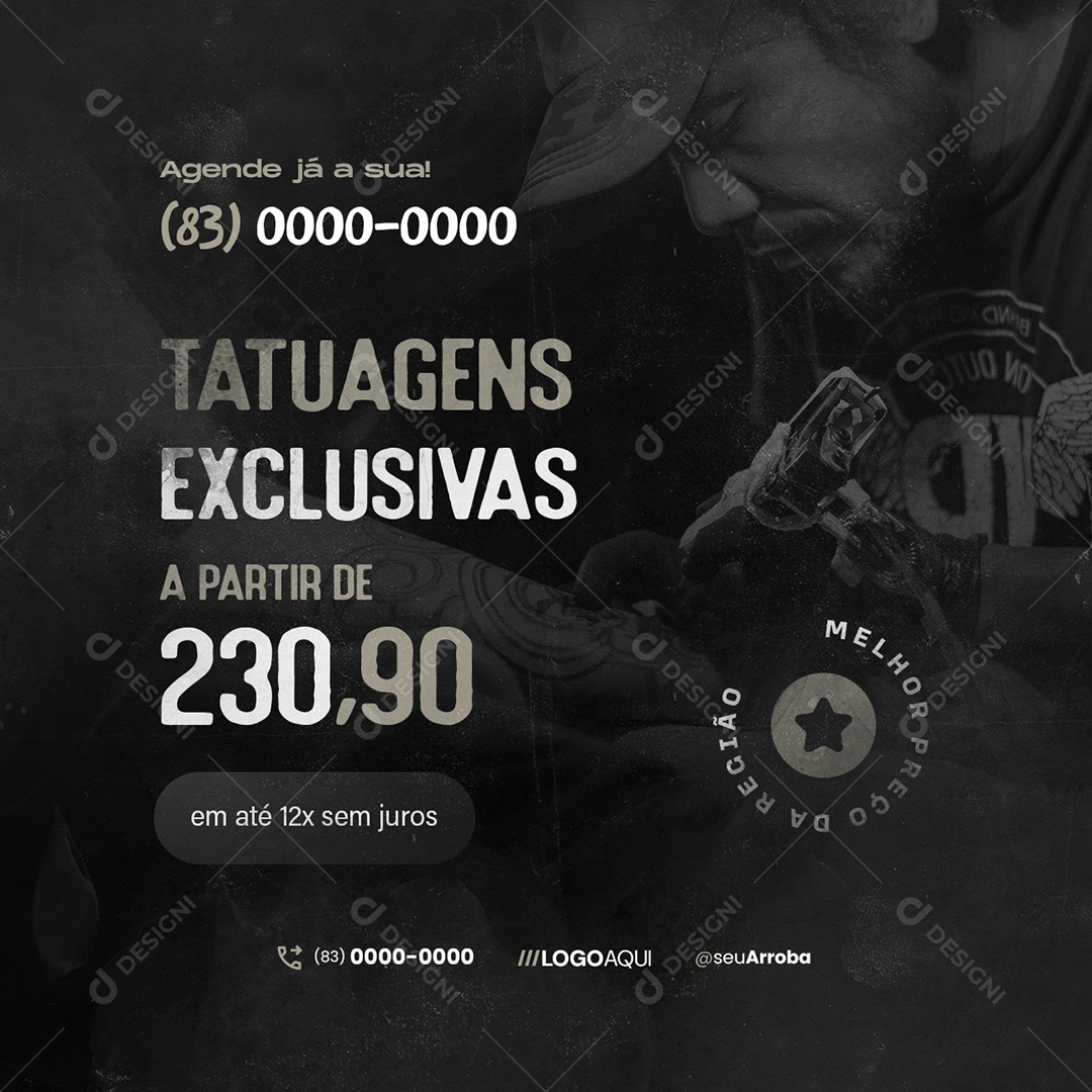 Tatto Tatuagens Exclusivas Social Media PSD Editável