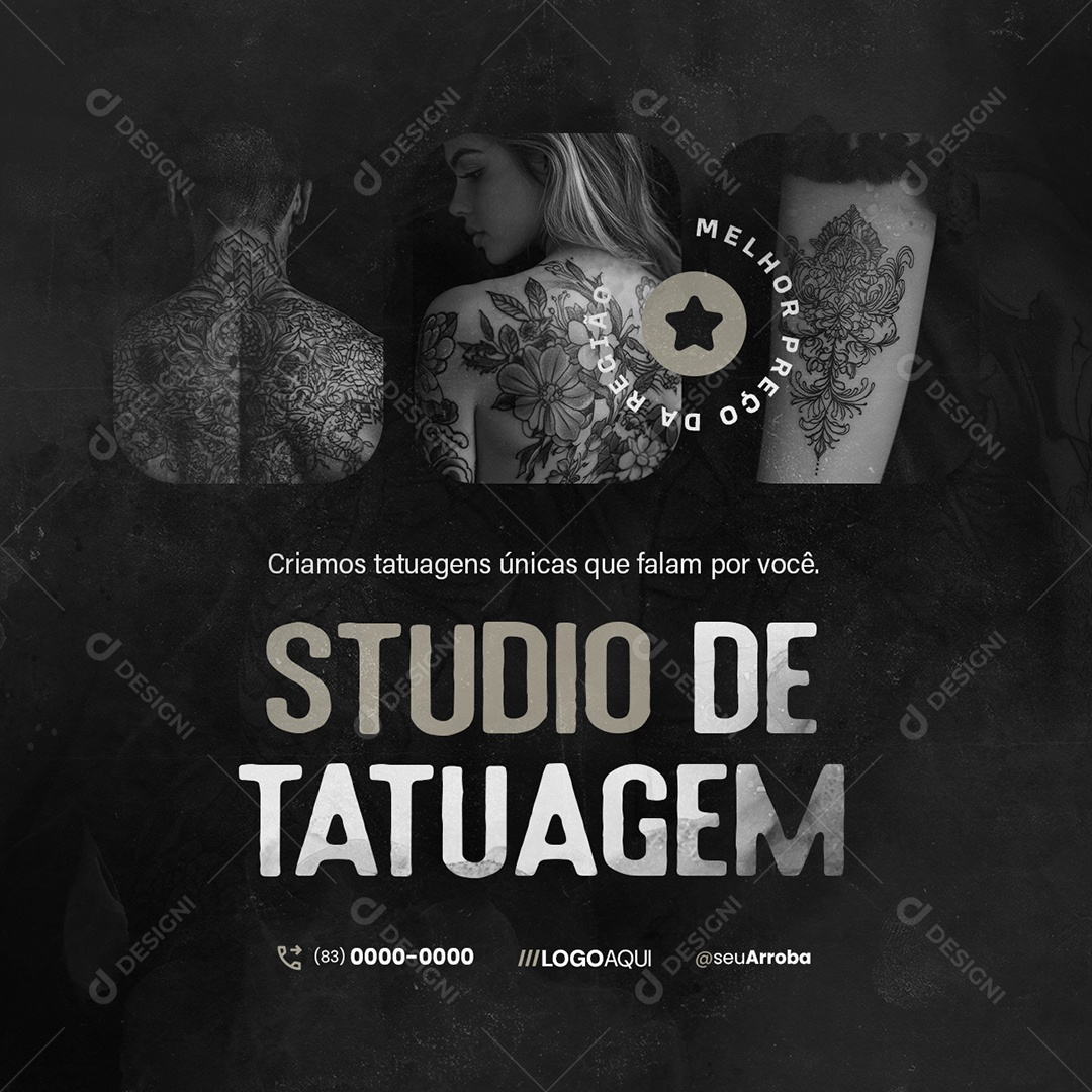Tatto Studio de Tatuagem Social Media PSD Editável