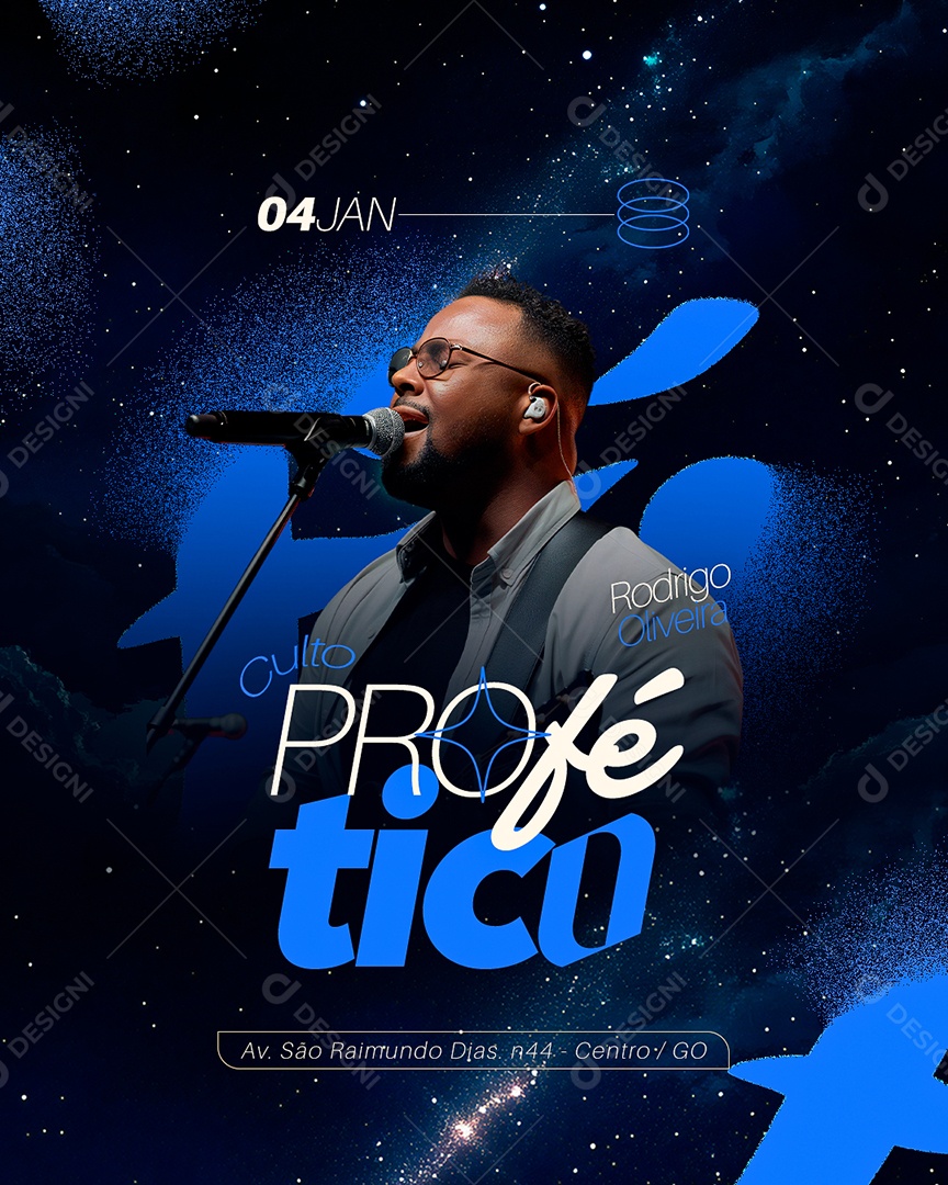 Gospel Culto Profético Social Media PSD Editável