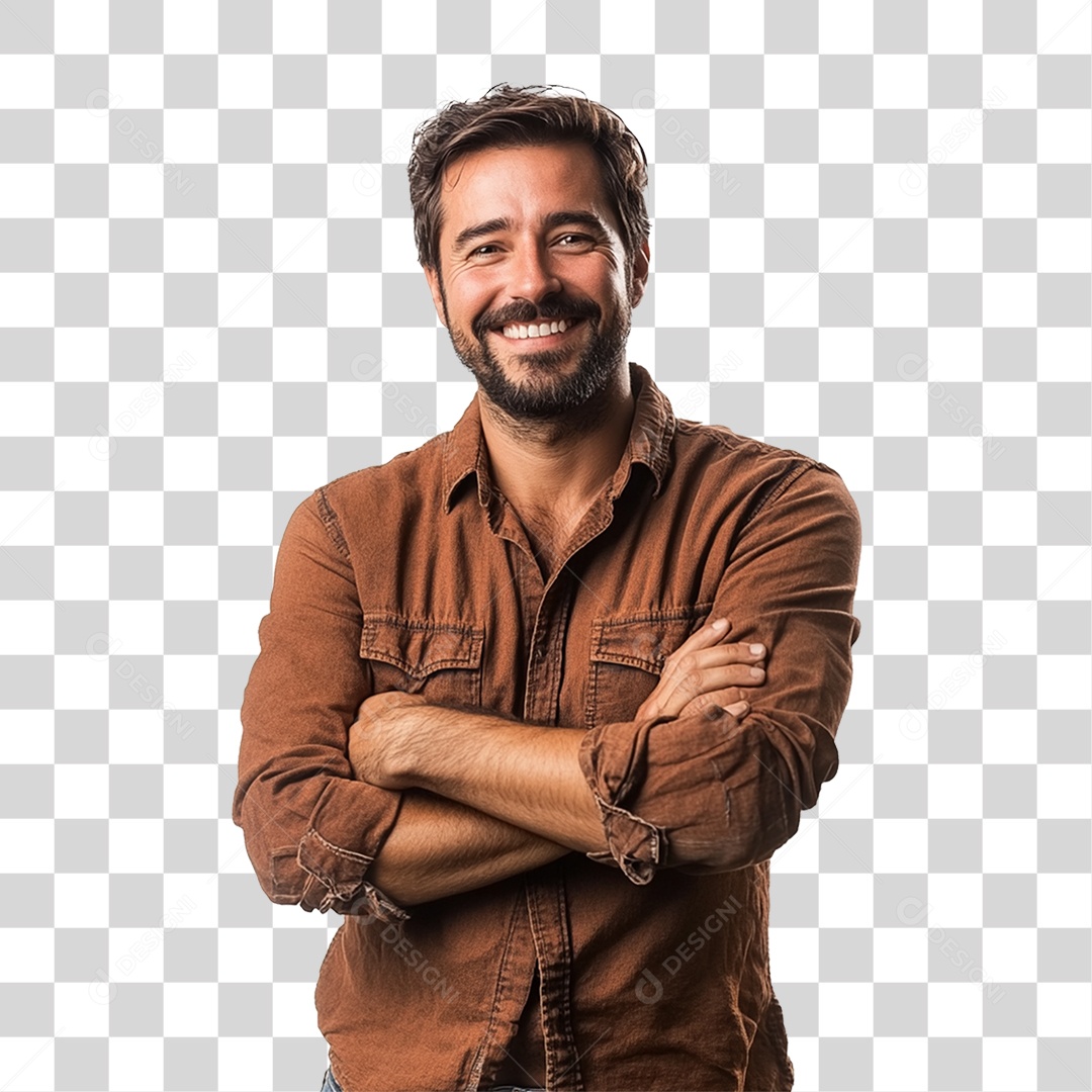 Homem com os Braços Cruzados PNG Transparente
