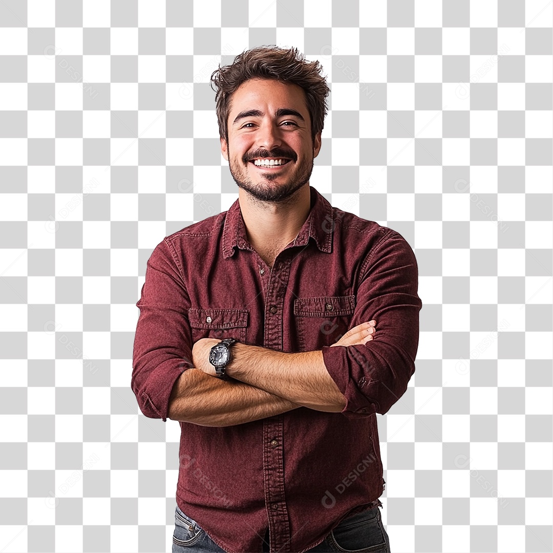 Homem com os Braços Cruzados PNG Transparente