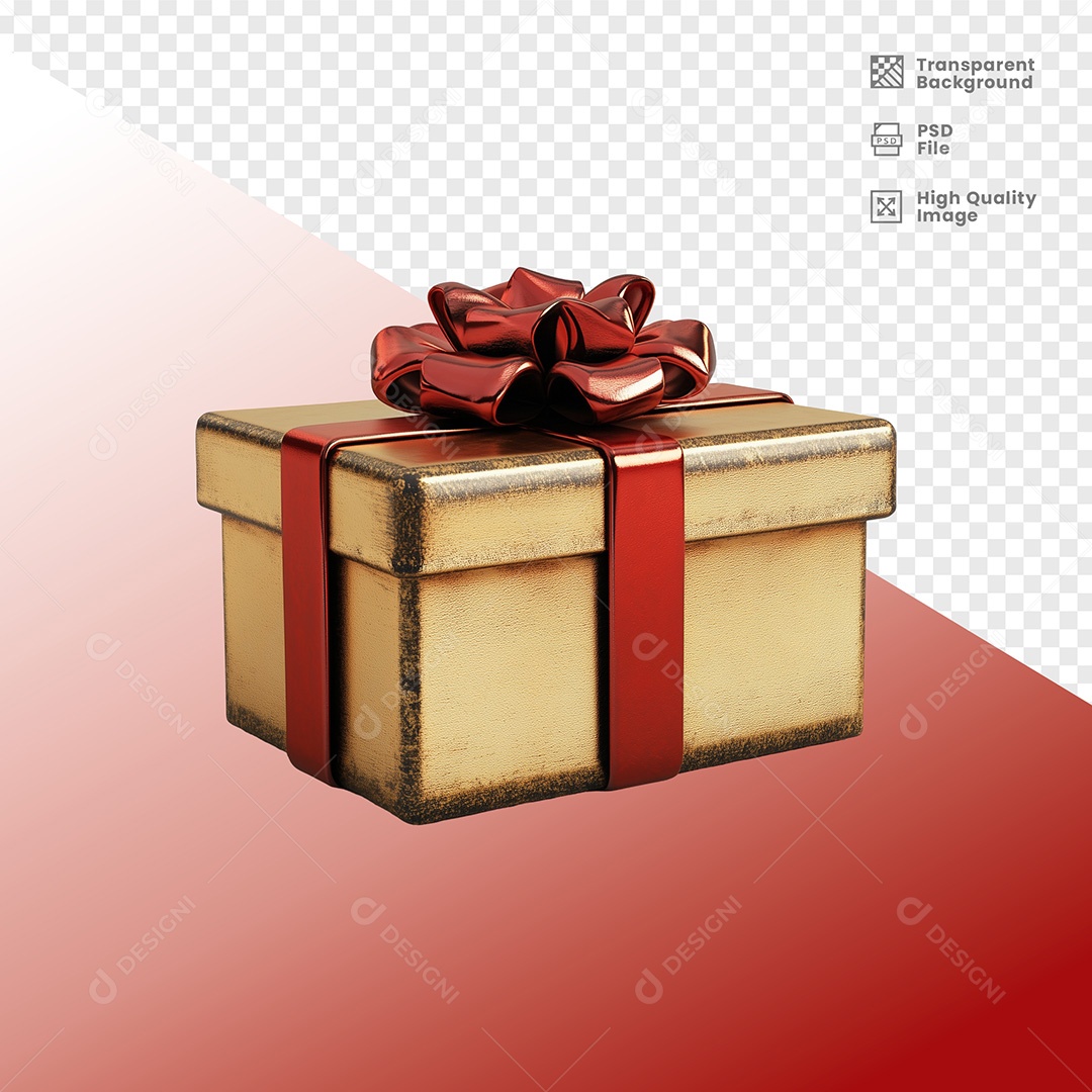 Elemento 3D Caixa de Presente Natal para Composição PSD