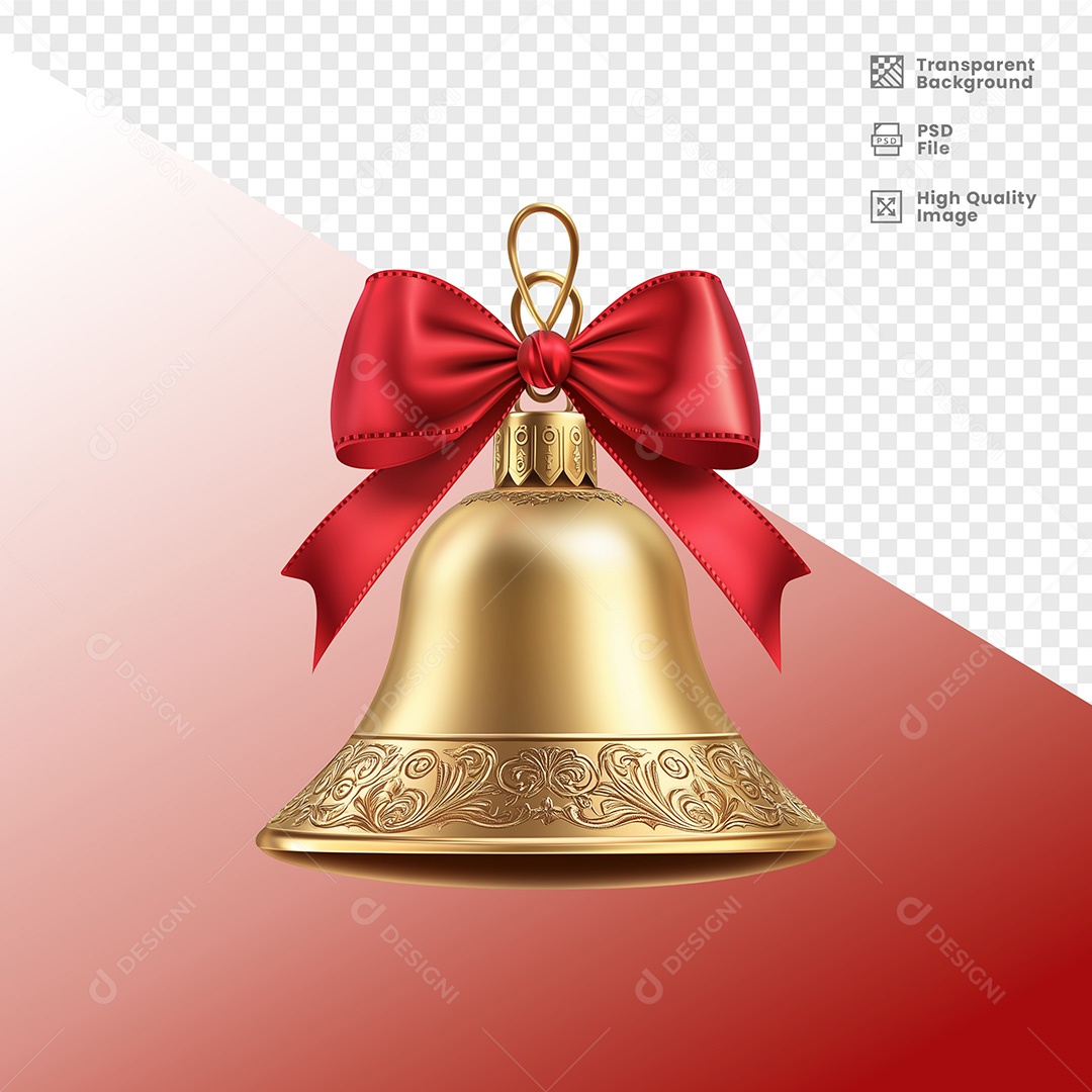 Elemento 3D Sino Natalino para Composição PSD