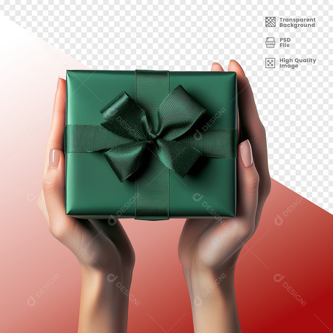 Elemento 3D Caixa de Presente Natal para Composição PSD