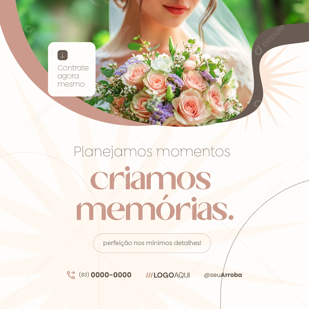 Cerimonialista Planejamos Momentos Criamos Memórias Social Media PSD Editável